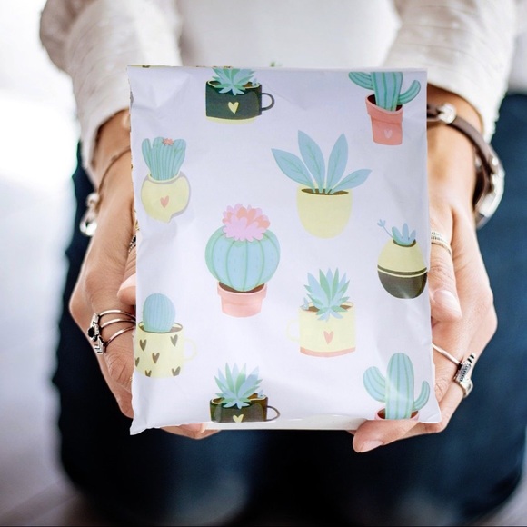 50 10X13 Poly Mailers Succulent in Pots BOHO CHIC Shipping Envelopes PRICE FIRM - Picture 3 of 6